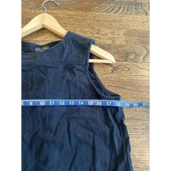 Rag Bone Women's Black Crew Neck Sleeveless Oversize tank top Size XS 1044 - Picture 4 of 9